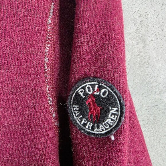 Mens Polo Ralph Lauren Reversible Gray & Burgundy 1/4 Zip Pullover Sweatshirt M - Picture 4 of 9
